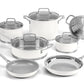 Cuisinart 11-Piece Tri-Ply Matte White Stainless-Steel Cookware Set