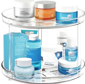 Nuvalu Plastic Beauty Vanity 2 Tier Turntable/Espejo de Belleza Plástica Nuvalu con Giratorio de 2 Niveles
