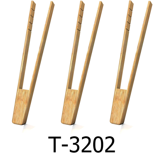 12" Bamboo Tongs (Set of 3)