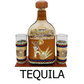 La Mexicana Leather Pachita with 2 Tequila Shot Glasses Set