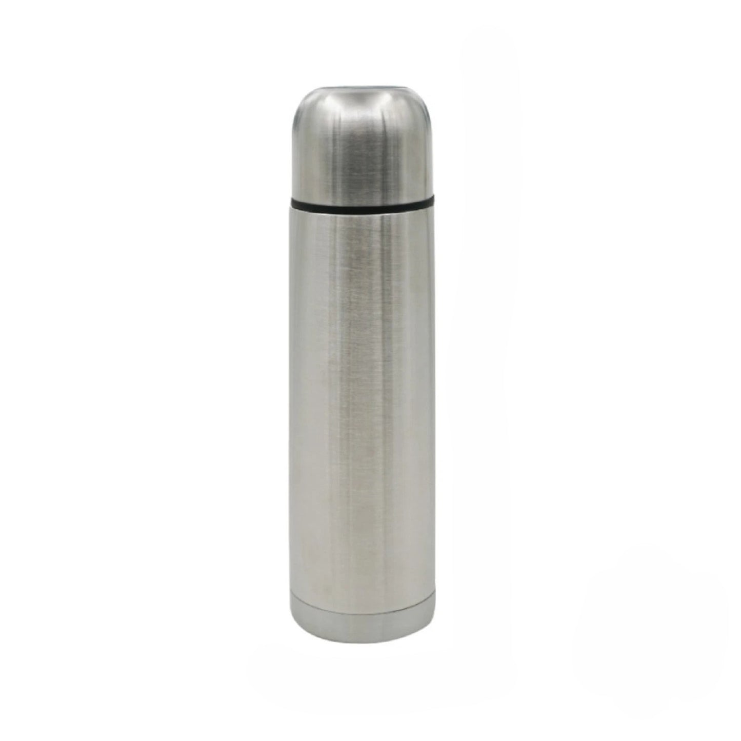 Stainless Steel Vacuum Insulated Thermos Flask, Silver, Bullet Shape 1Lt