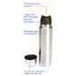 Stainless Steel Vacuum Insulated Thermos Flask, Silver, Bullet Shape 1Lt