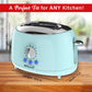 Brentwood Blue Cool-Touch 2-Slice Retro Toaster with Extra-Wide Slots