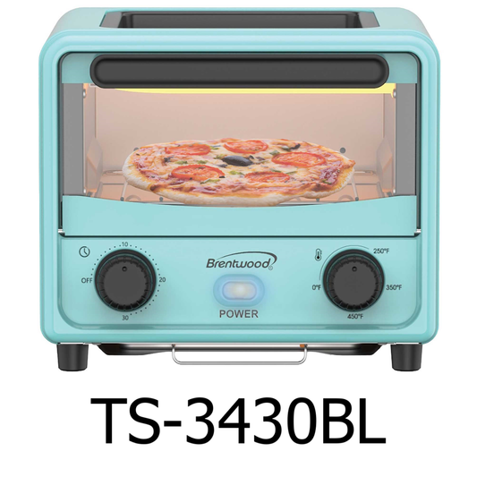 Brentwood 2 in 1 Mini Toaster Oven - Blue