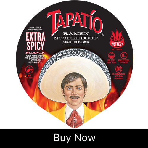 6 PC Tapatio Ramen Noodle Soup Big Bowl Extra Spicy Flavor