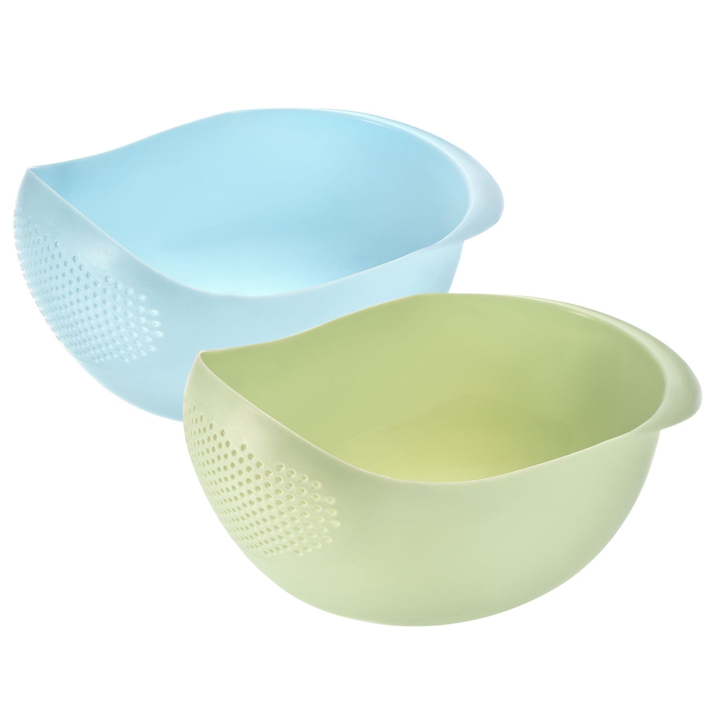 2 PC Plastic Colander Set - Blue & Green