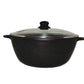 Non-Stick Dutch Oven with Glass Lid, Black Granite Finish, Large Casserole Pot with Handles 30 CM
