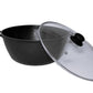 Non-Stick Dutch Oven with Glass Lid, Black Granite Finish, Large Casserole Pot with Handles 30 CM