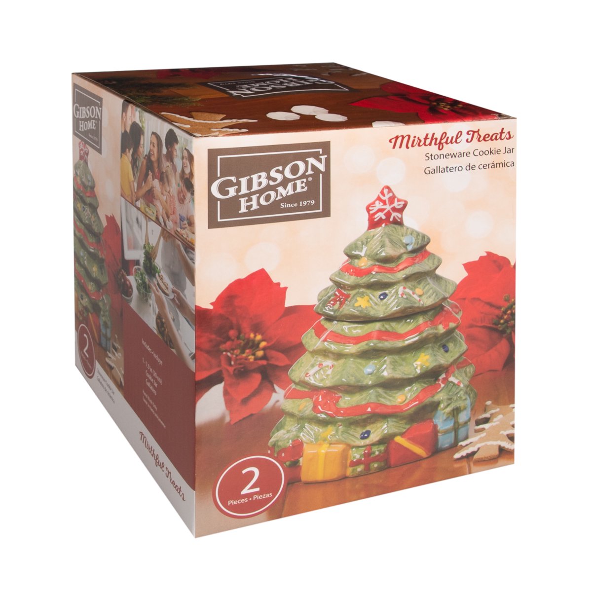 Mirthful Treats Christmas Tree Stoneware Cookie Jar