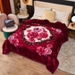 Queen Size Burgundy Rose Korean Mink Heavy, Fleece Plush, 2 Ply Reversible Raschel Bed Blanket