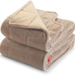 Sunbeam Weighted Warming Blanket Cover, Beige Quilted Design, 54 x 73 inches, 15 lbs, Neck Cutout