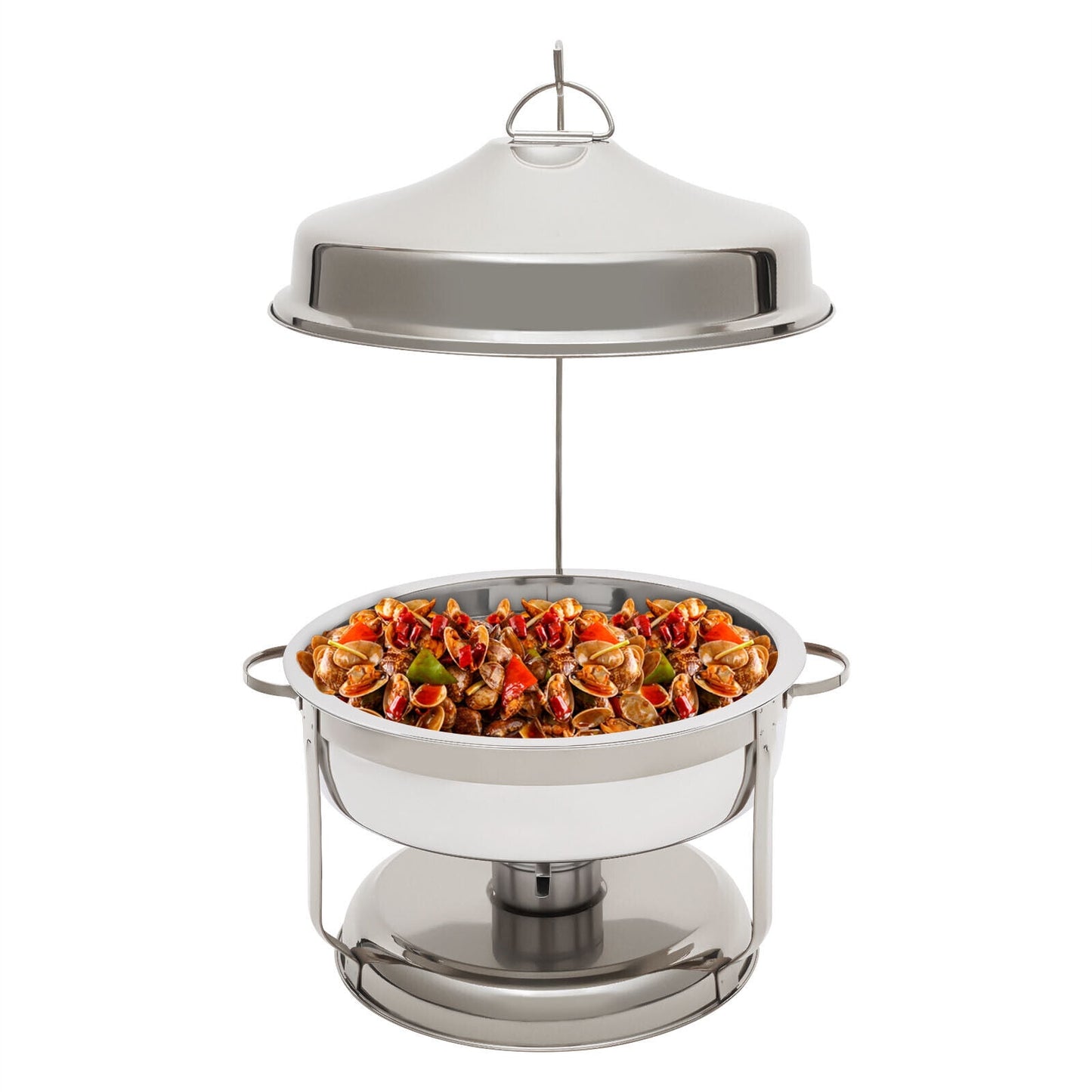 9L Round Stainless Steel Chafing Dish - Silver