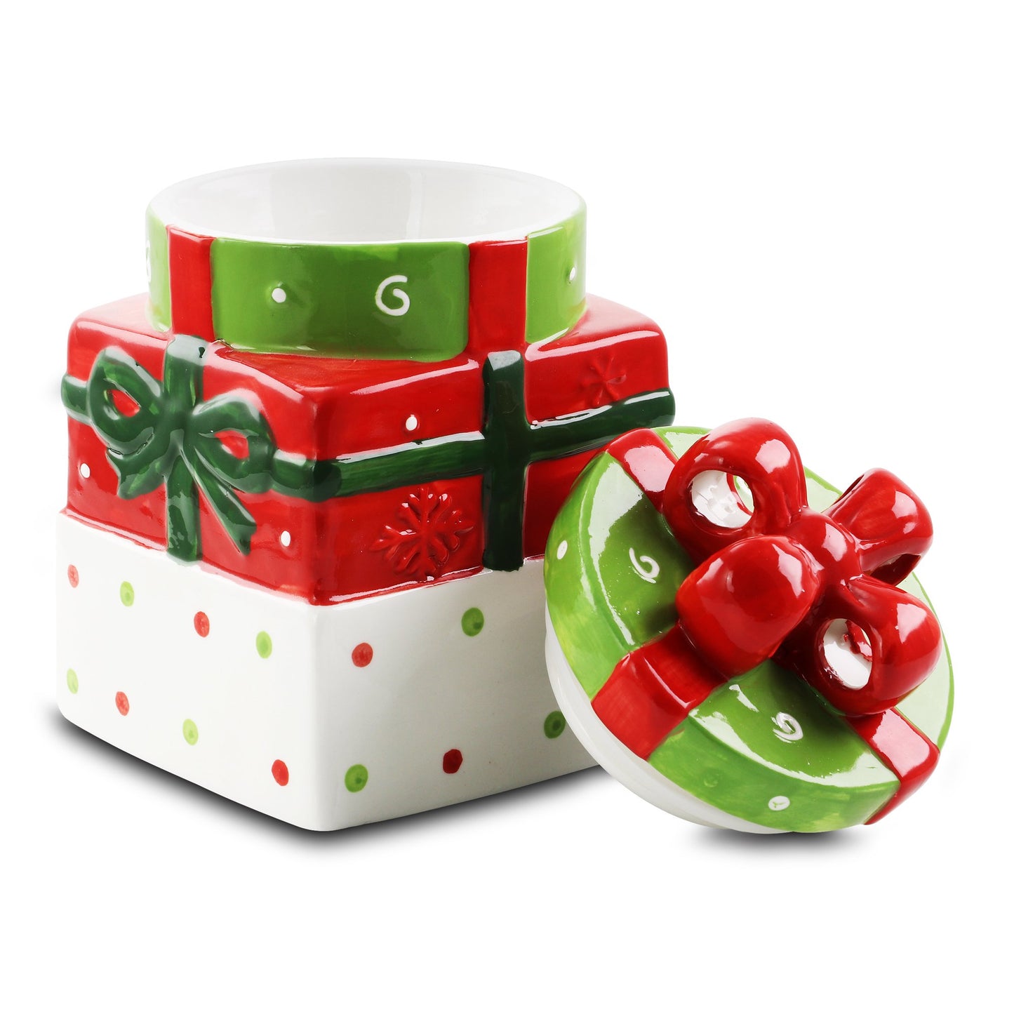 Christmas Estate Stoneware Cookie Jar