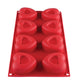 2.4 Oz Heart High Heat Silicone Baking Mold, 8 Cavities