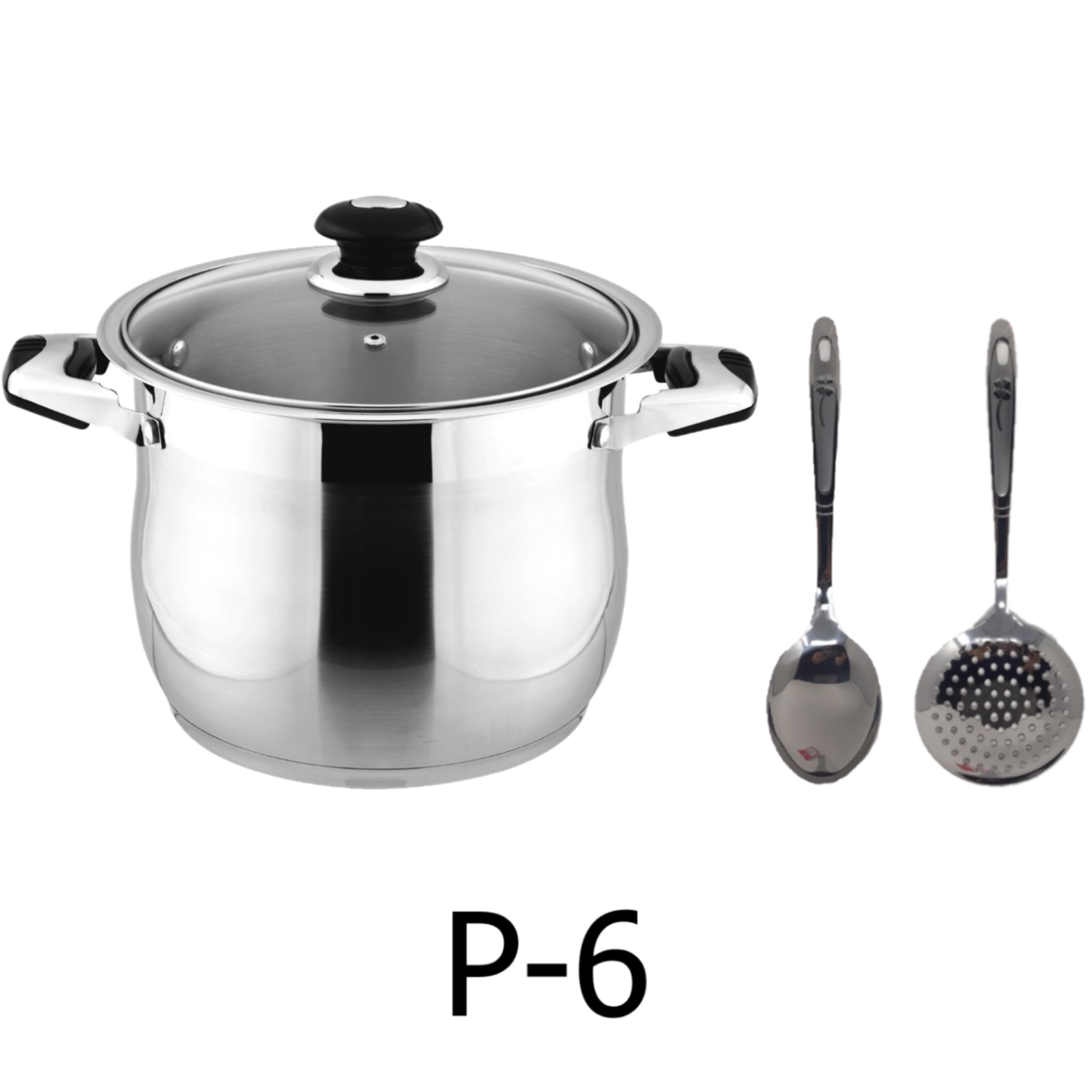 6 QT Stainless Steel 18/10 Induction Stock Pot (Free Gift 2 Spoons)