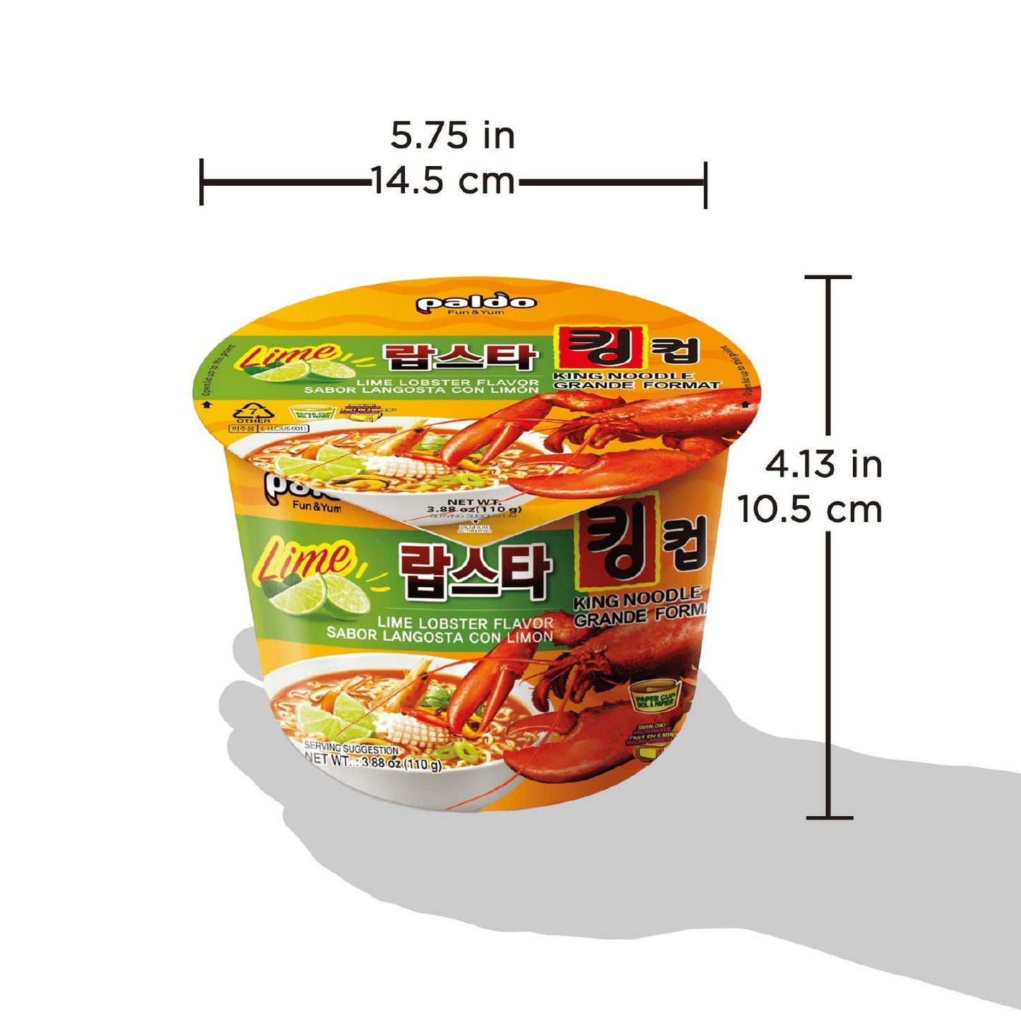 Lime Lobster Flavor Paldo King Noodle Cup (Pack of 16)