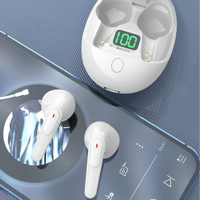White True Earbuds Wireless with Charging Case