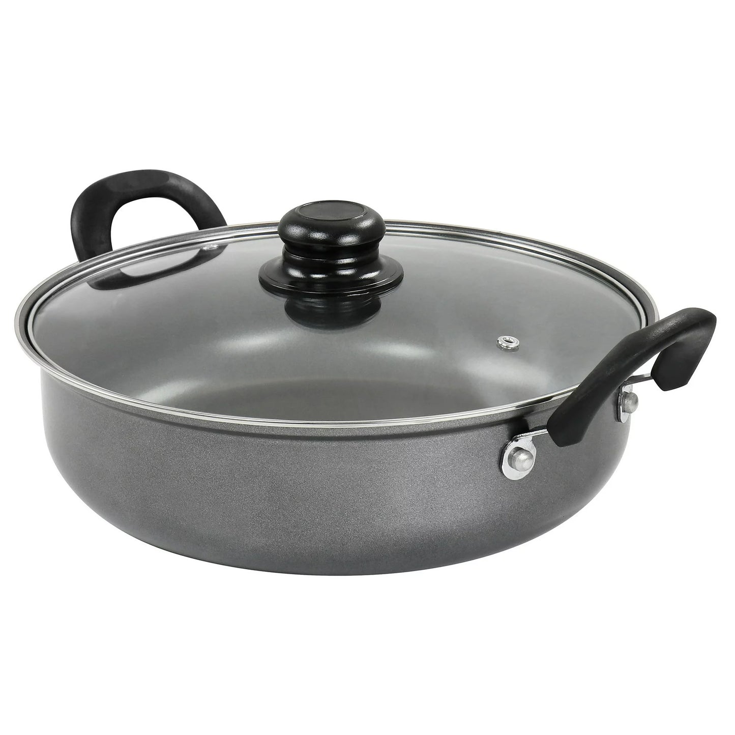 12" Highberry Nonstick All Purpose Pan with Lid in Grey