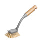 Fresh Start Dish Brush with Bamboo Handle, Yellow Bristles, Long Handle with Built-in Scraper, 2 Pack, Kitchen Cleaning