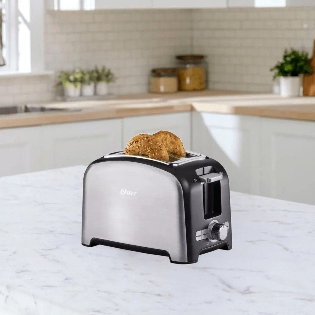Oster 2 Slice Toaster with Extra-Wide Slots in Brushed Stainless Steel