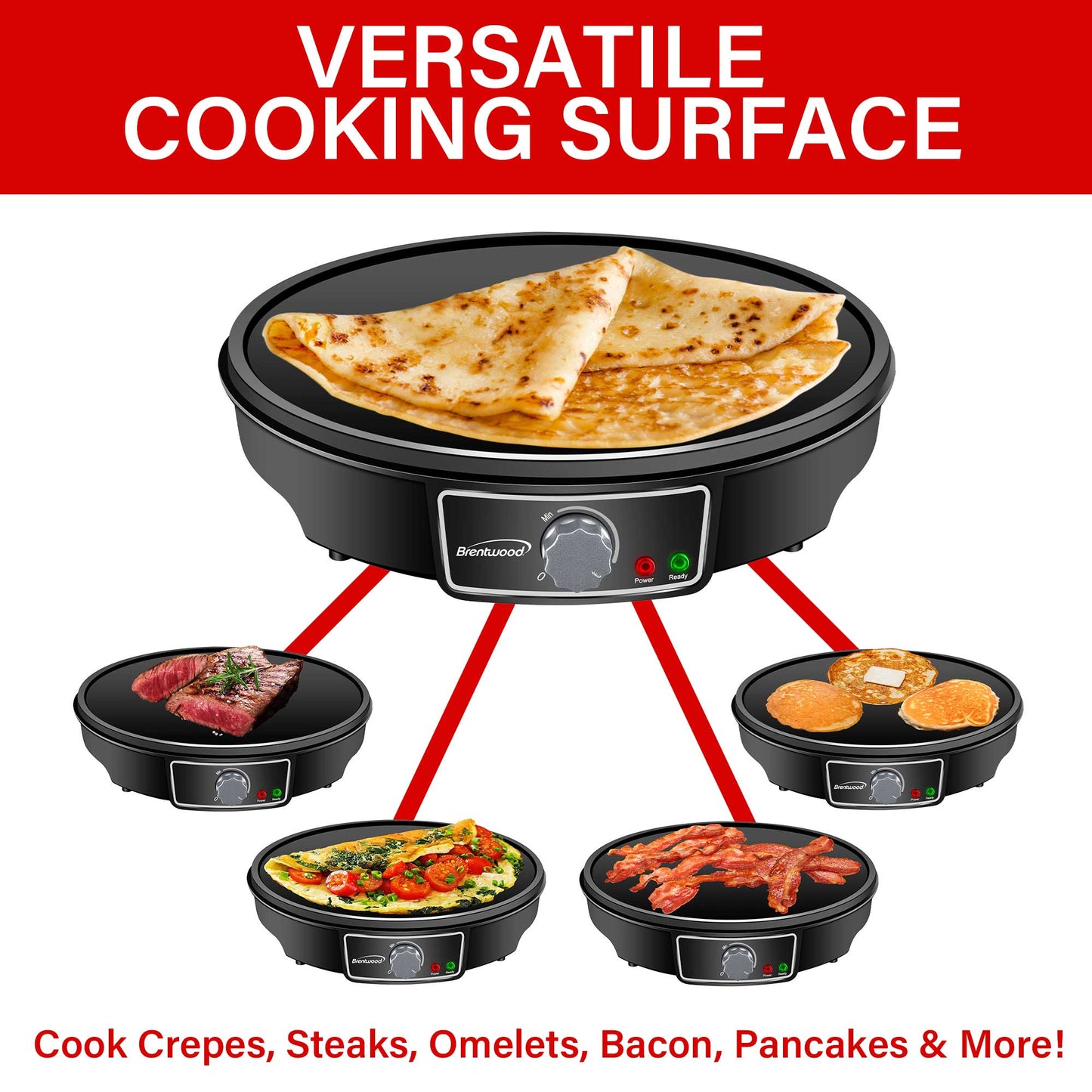 12" Brentwood Electric Crepe Maker & Griddle