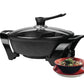 6 QT Brentwood Electric Non-Stick Shabu Shabu Pot with Wooden Spatula