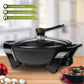 6 QT Brentwood Electric Non-Stick Shabu Shabu Pot with Wooden Spatula