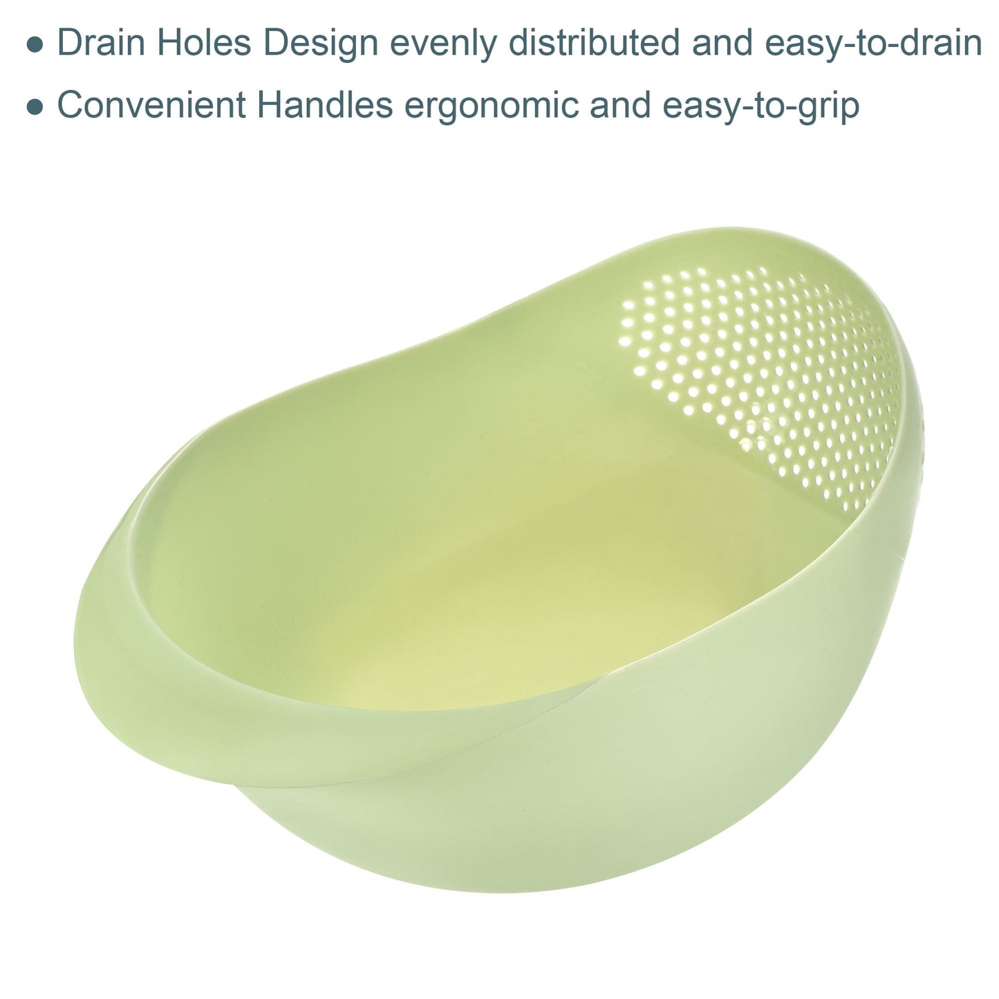 2 PC Plastic Colander Set - White & Green