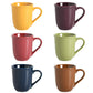 7 PC Gibson Home Everyday Contempo Hues Assorted Ceramic 15-Ounce Mug Set with Rack