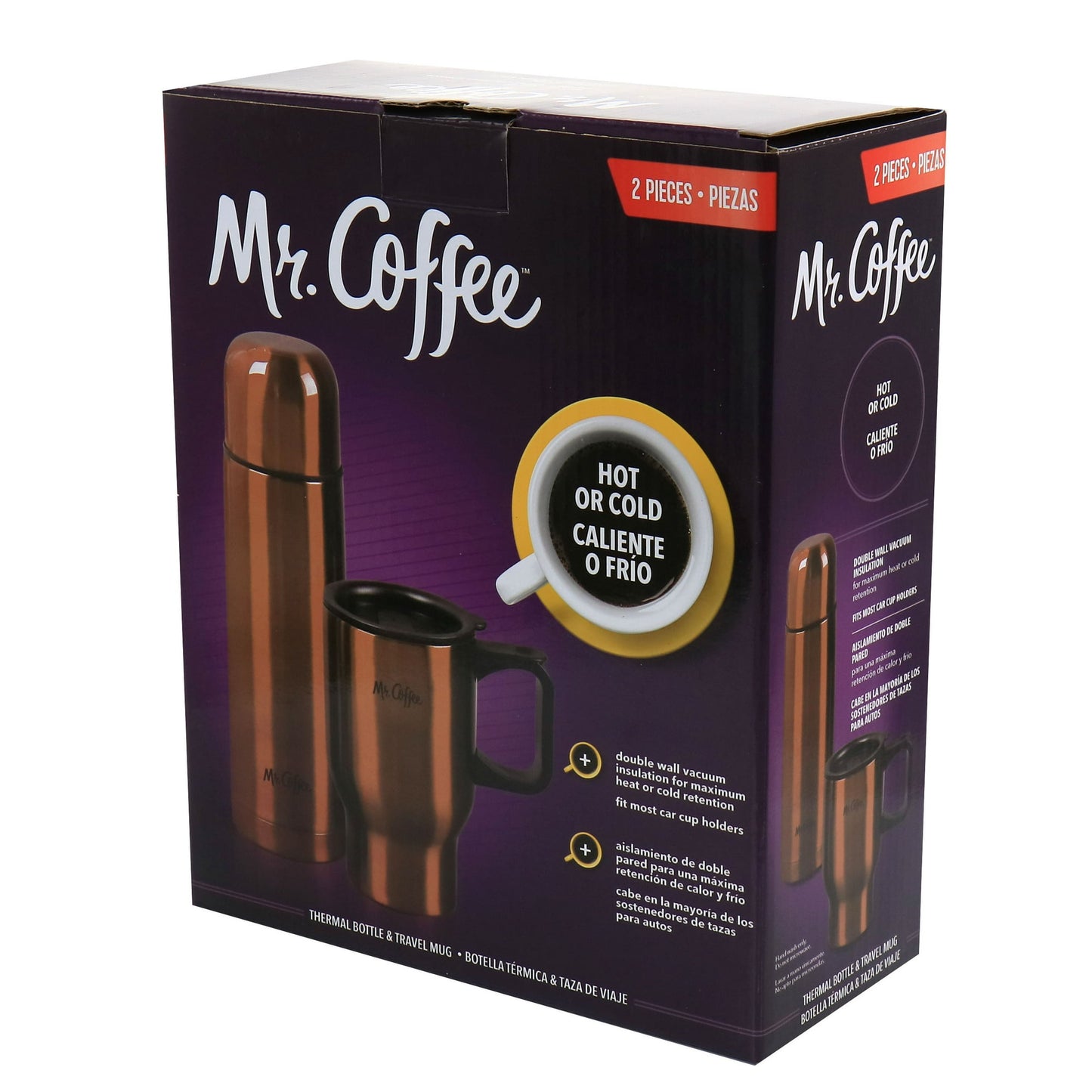 Mr. Coffee 2 PC Copper Thermal Bottle & Travel Mug