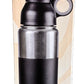 Brentwood Stainless Steel Water Bottle with Black Silicone Grip and Loop Cap Includes a Silicone Bottle Brush