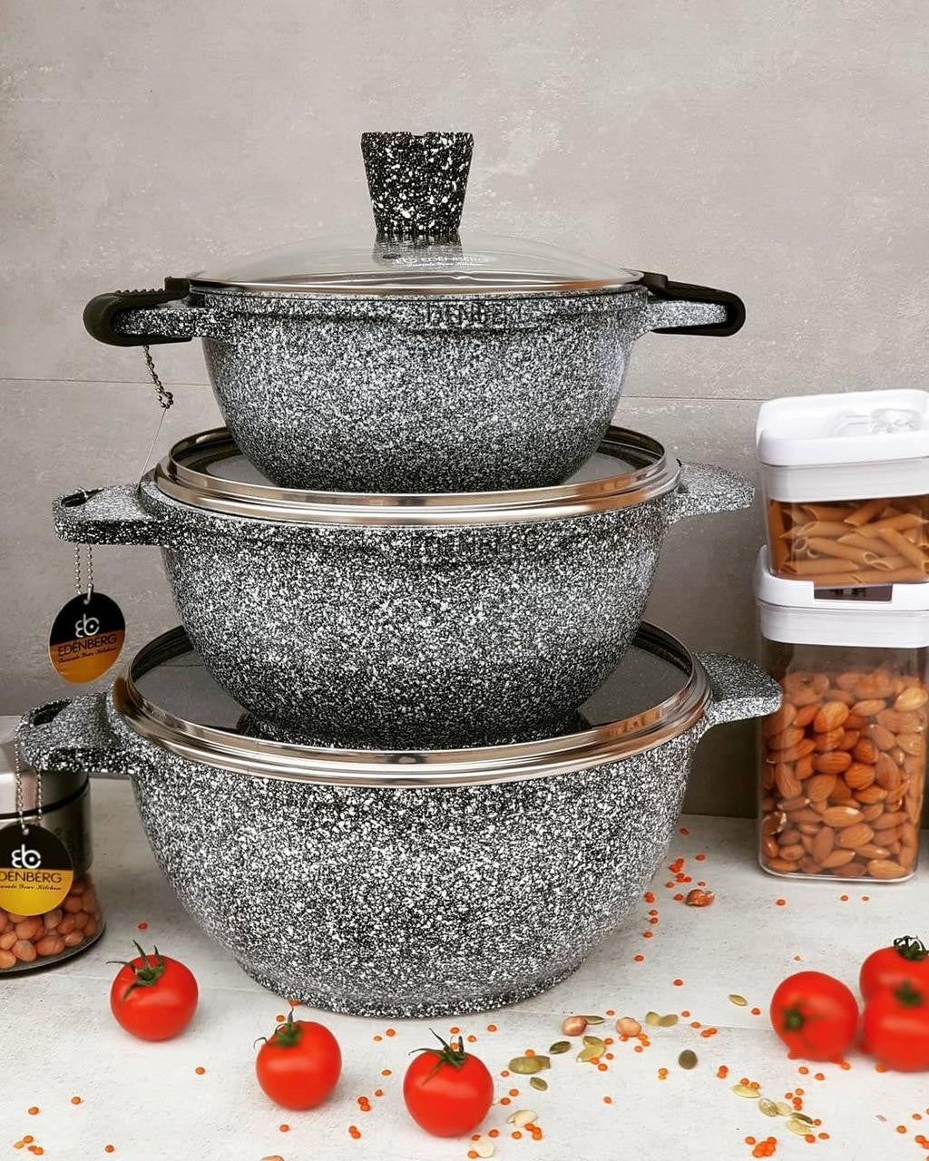 6 PC Granite Cookware Set