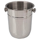 Stainless Steel Ice with Handles, Double Wall Insulated Wine Chiller, 8 Quart, Silver, Cylindrical
