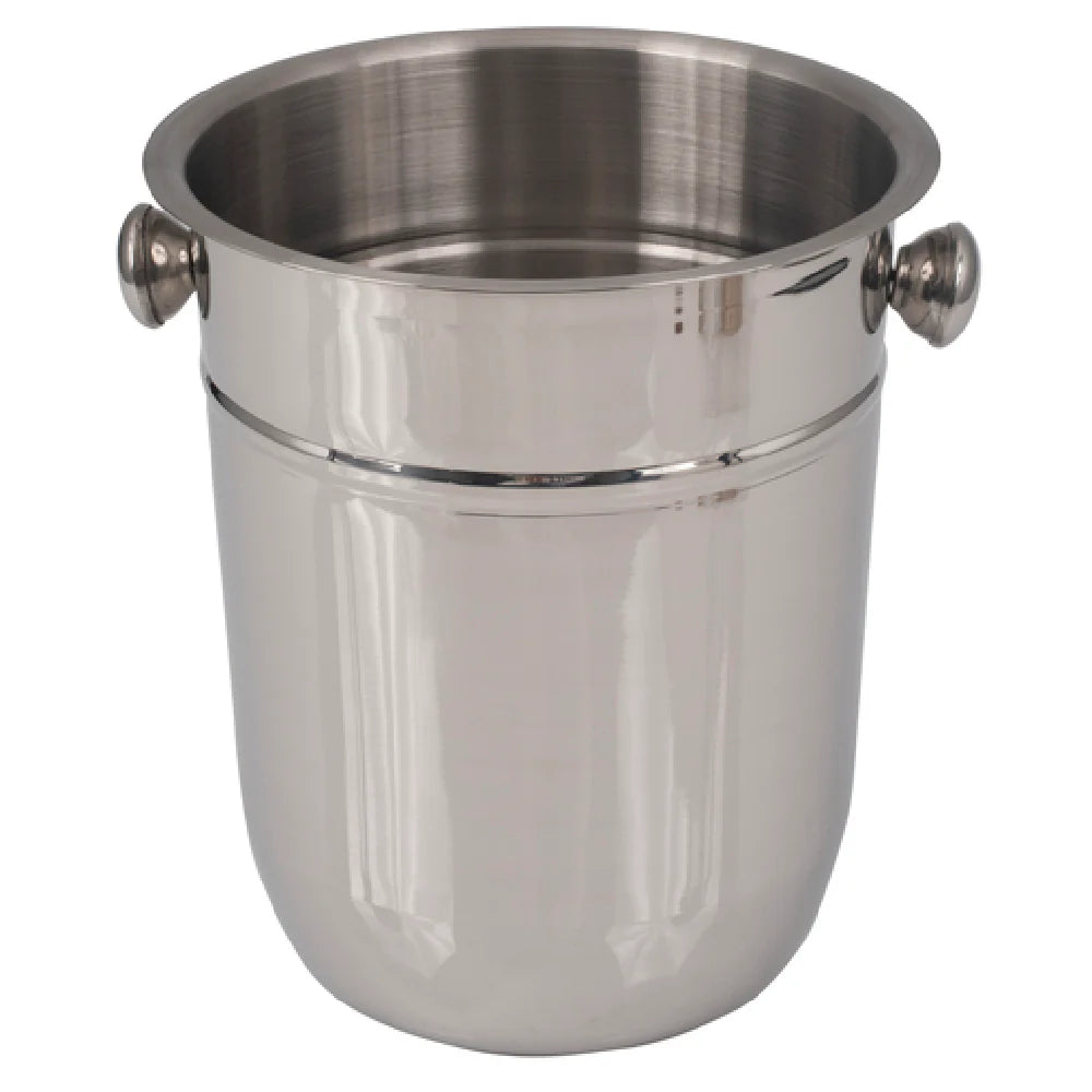 Stainless Steel Ice with Handles, Double Wall Insulated Wine Chiller, 8 Quart, Silver, Cylindrical