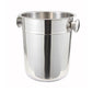 Stainless Steel Ice with Handles, Double Wall Insulated Wine Chiller, 8 Quart, Silver, Cylindrical