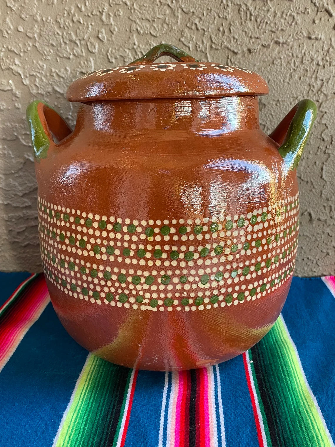 9" Authentic Mexican Mexicana Clay Pot