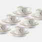 12 PC Gold Marble Coffee Set