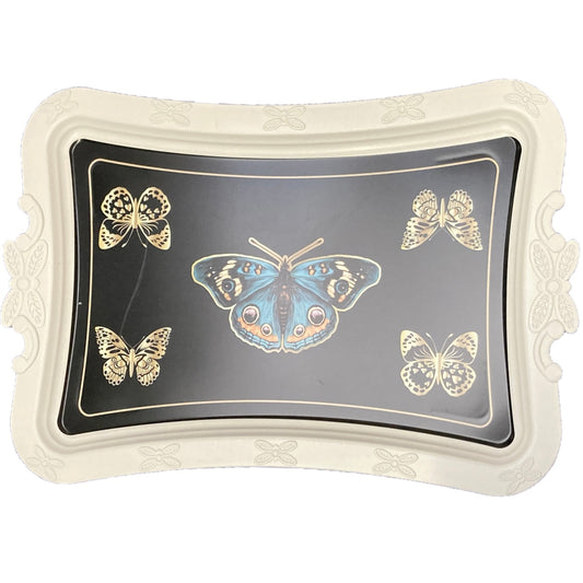 Butterfly Printed Design Plastic Serving Tray