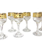 PROMSIZ Small Liquor Stemware Greek Key Rim 6 piece Set