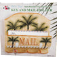 Palm Tree Hand Painted Key and Mail Holder Ceramic with 3 Hooks
