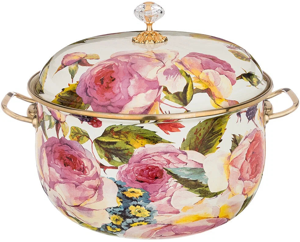 26cm Golden Rose Pink Enamel Pot