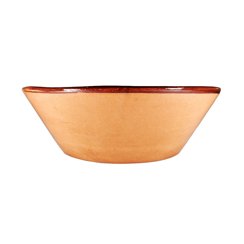 Handcrafted Ceramic Mexican Bowl, Terracotta with Dark Brown Glaze, Decorative Floral Design, Artisan Pottery 4 Bowls with 4 Wooden Spoons Plato Pozolero