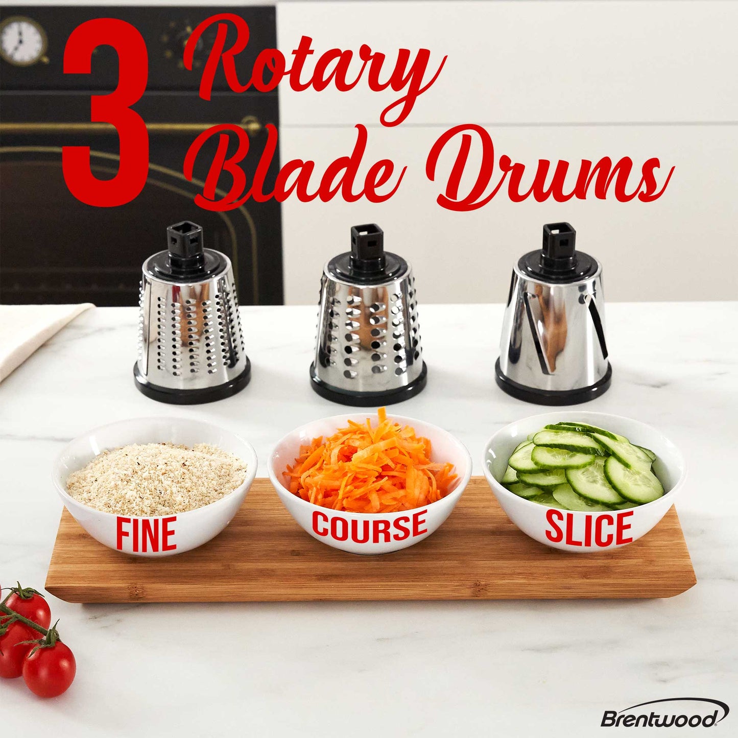 Brentwood Rotary Cheese, Vegetable, Nut Grater, Shredder, and Slicer