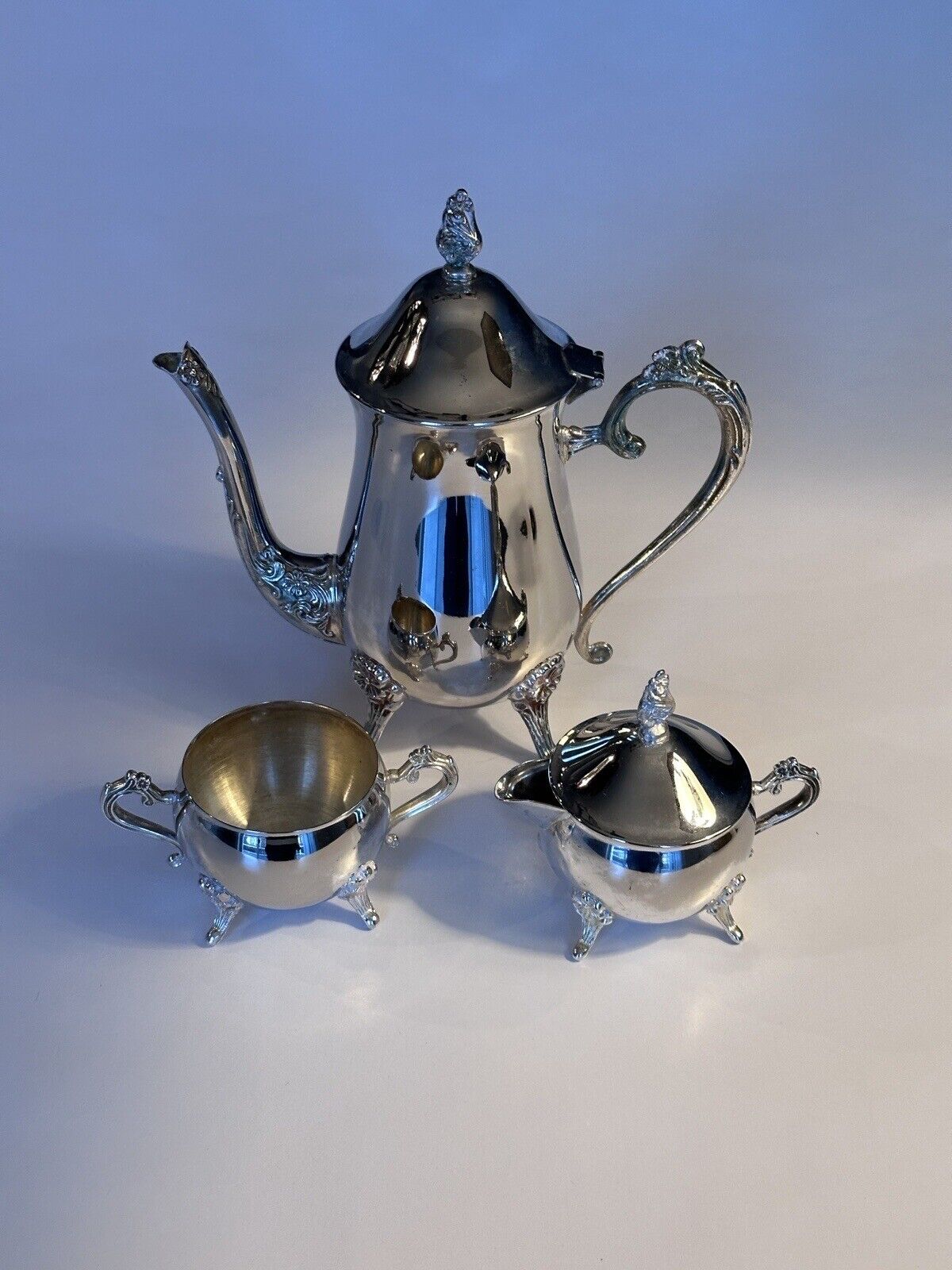 4 PC Silver Plated Coffee Set