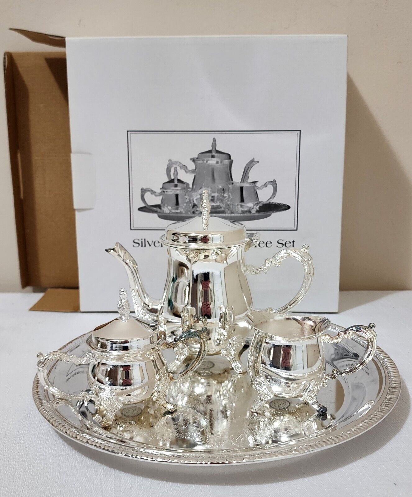 4 PC Silver Plated Coffee Set