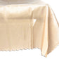 Home Decor Damask Table Cloth, 100% Polyester, 52" X 70", Beige Gold with Square Pattern