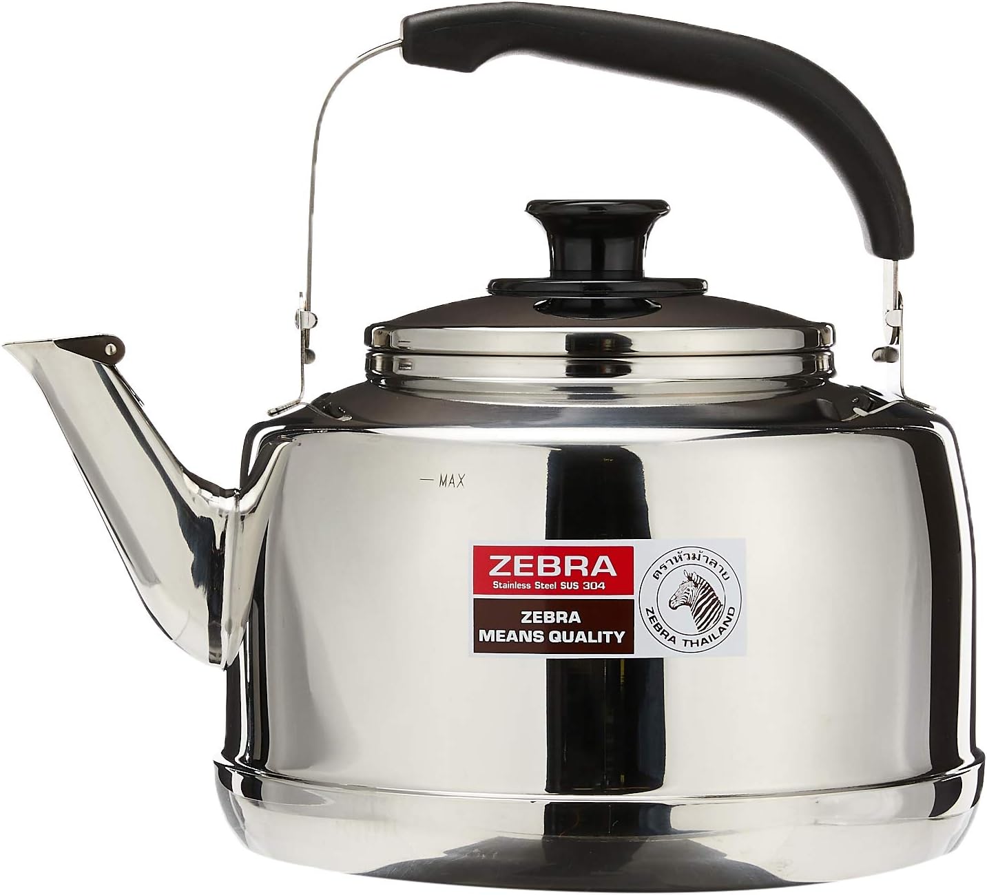 ZEBRA WHISTLING TEA KETTLE STAINLESS STEEL 7.5 LT
