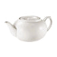 Ceramic Teapot with Lid, White, Classic Round Shape, Tea Serving Pot 16oz