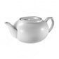 Ceramic Teapot with Lid, White, Classic Round Shape, Tea Serving Pot 16oz