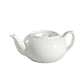 Ceramic Teapot with Lid, White, Classic Round Shape, Tea Serving Pot 16oz
